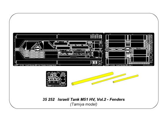 ABR-35-252  Дополнения для  Israeli Tank M51HV I Sherman – vol.2 Fenders для Tamiya 1/35