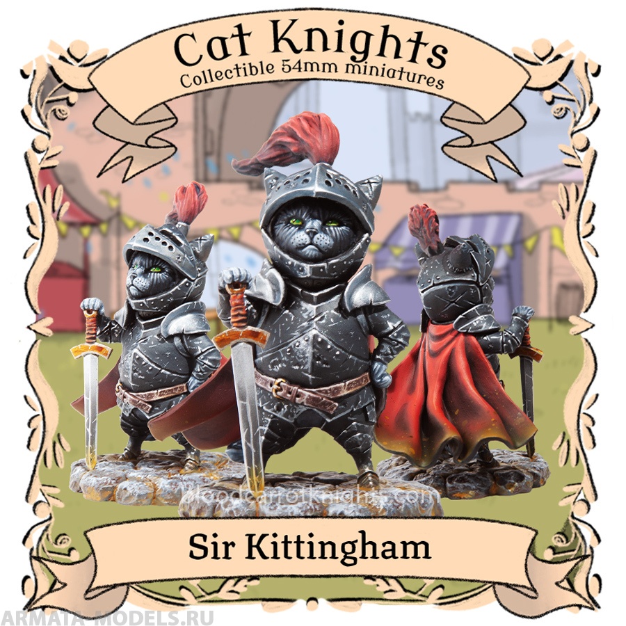 BCK-CM-009 Сэр Киттингем | Коллекционная миниатюра 70 мм Blood Carrot Knights