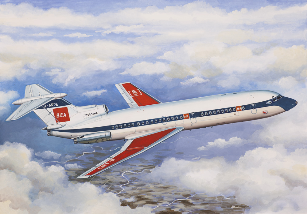 ЕЕ144140_1 Авиалайнер HS 121 Trident 1 BEA Восточный экспресс