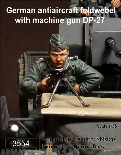 3554SOGA German antiaircraft feldwebel with machine gun DP-27 SOGA Miniatures