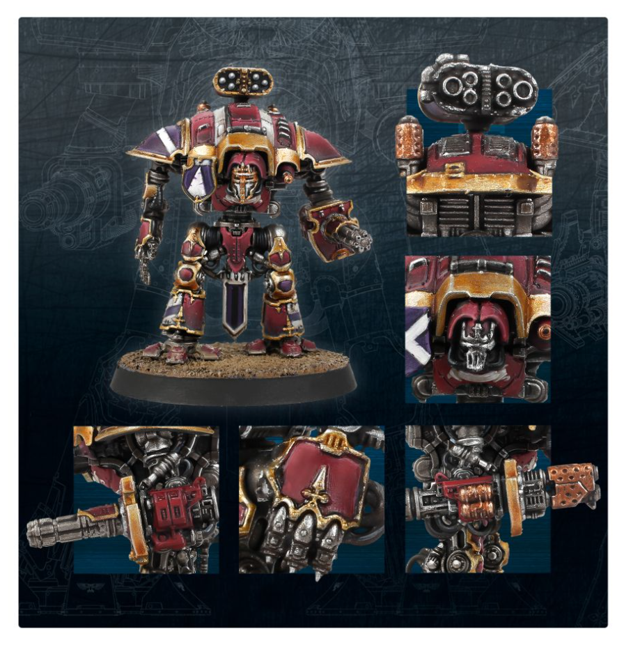 400-29GW Набор Адептус Титаникус: Рыцари Квесторис (Adeptus Titanicus: Questoris Knights with Thunderstrike Gauntlets and Rocket Pods)