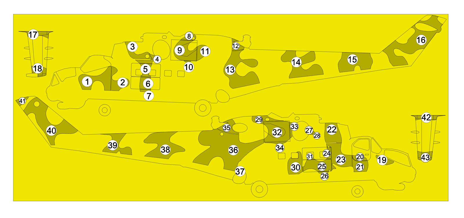 AM4840 Трафарет для нанесения камуфляжа Ми-24