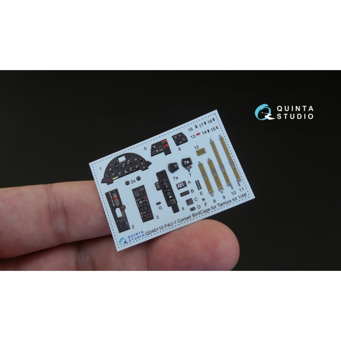 QD48110 3D Декаль интерьера кабины F4U-1 Corsair (Bird cage) (для модели Tamiya)