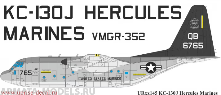 UR144145 Декали для KC-130J Hercules Marines with stencils