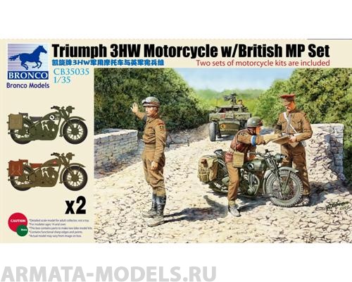 CB35035 Triumph 3HW Motorcycle w/British MP Set Bronco Models
