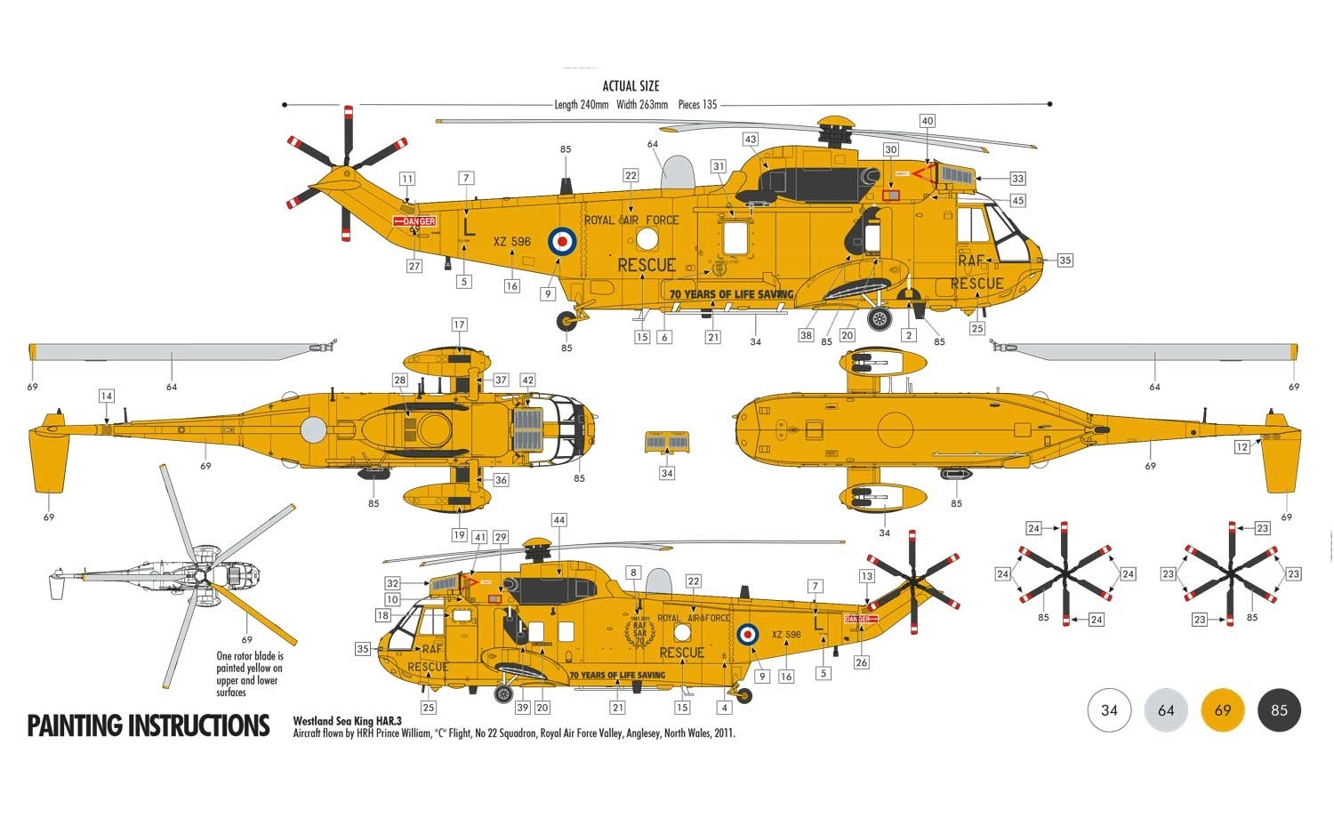 A55307 Подарочный набор Westland Sea King Starter Size 3 Airfix