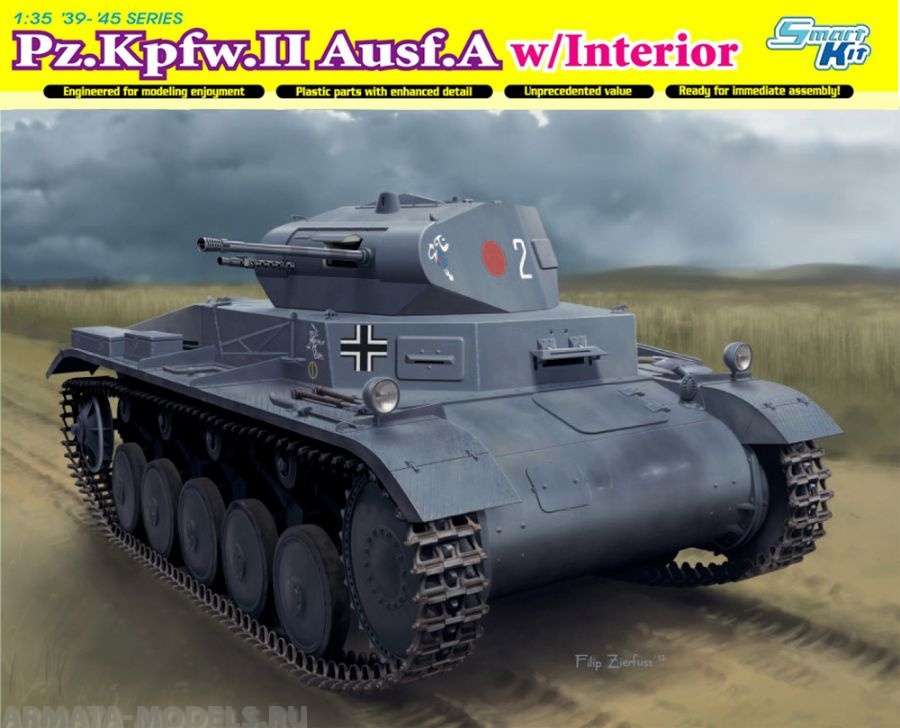6687Д Танк Pz.Kpfw.II Ausf.A с интерьером Dragon