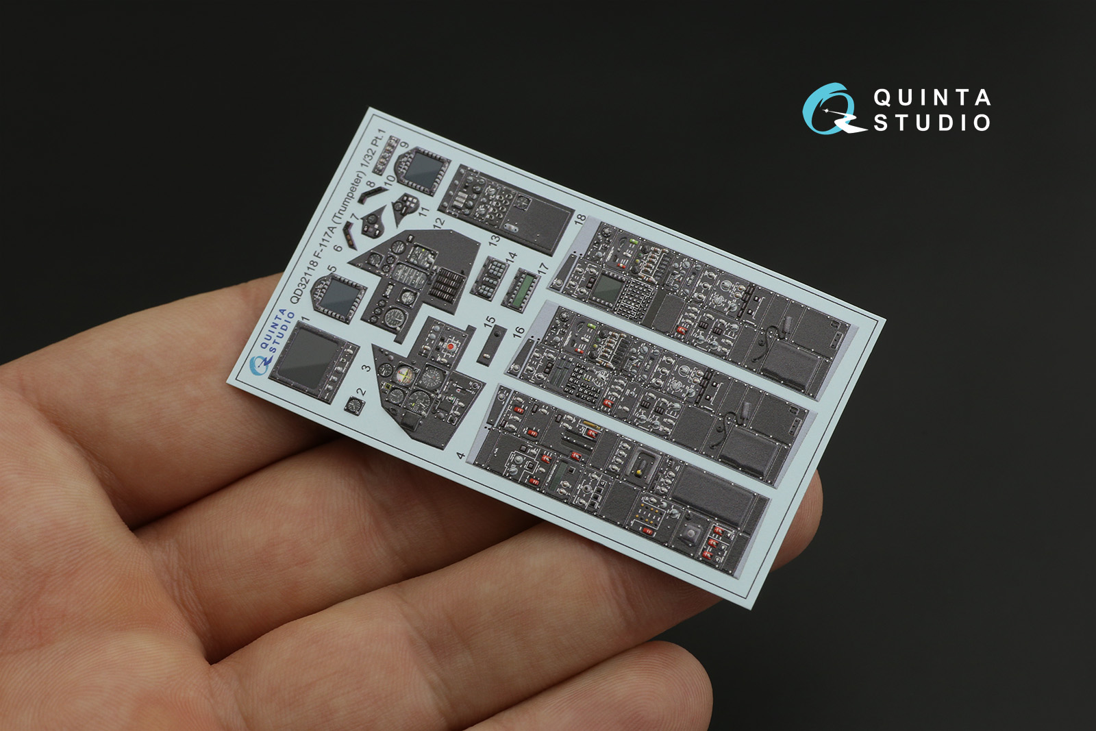 QD32118 3D Декаль интерьера кабины F-117A (Trumpeter)