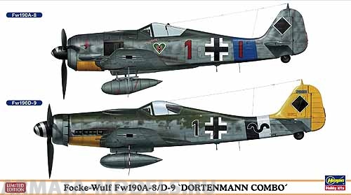 02078 (02078-8) Самолет  FOCKE-WULF Fw190A-8/D-9 DORTENMANN COMBO Hasegawa