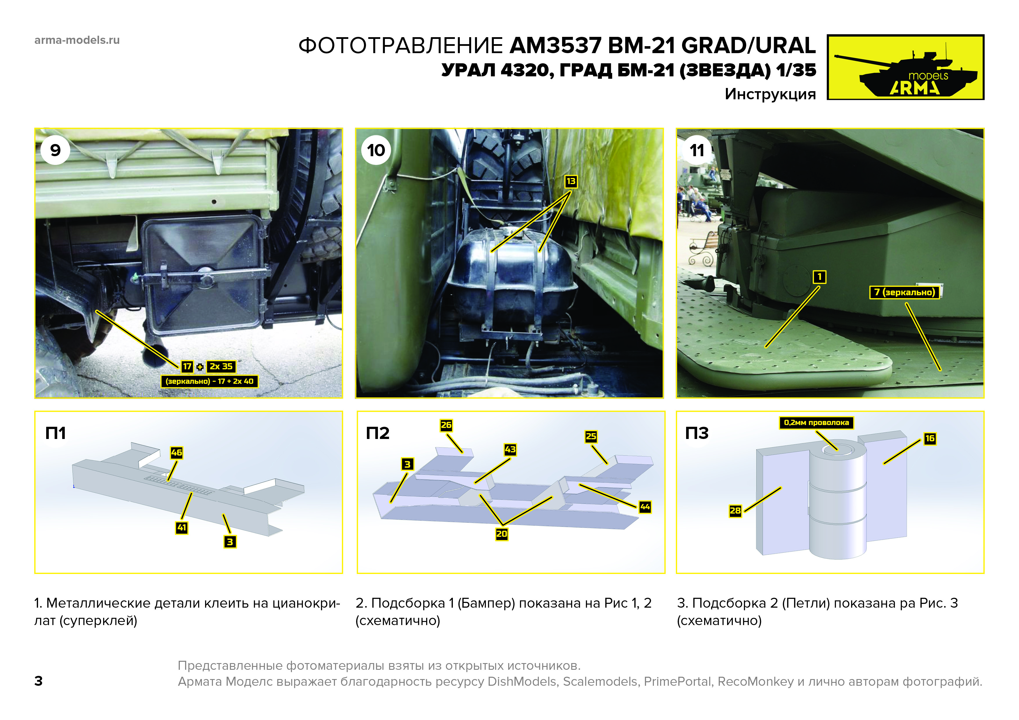 AM3537 Фототравление на ГРАД и Урал Звезда
