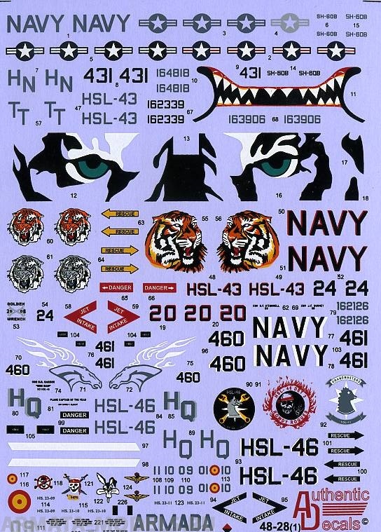 AD4828 Декаль на SH-60B Seahawk