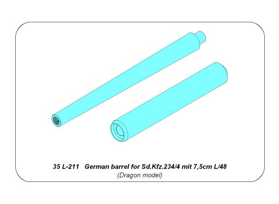 ABR-35-L-211  Дополнения для  German barrel for Sd.Kfz.234/4 mit 7,5cm L/48 для Dragon model 1/35