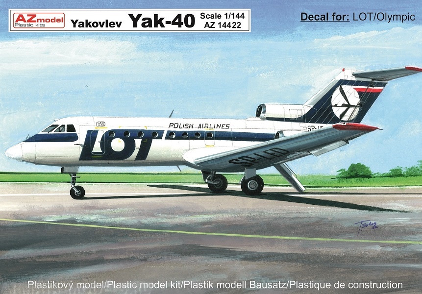 AZ14422 Yakovlev Yak-40 'LOT, 'Olympic Airways' AZmodel Plastic kits