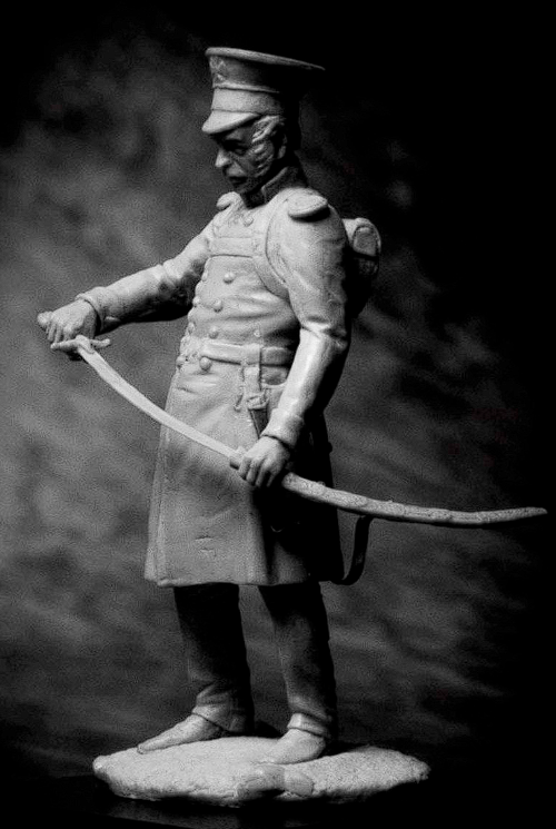 CHM-54096. Обер-Офицер Московского (или Санкт-Петербургского) пешего ополчения, Россия 1812-13 гг. (Два варианта голов). 54 мм. Материал – смола. Chronos Miniatures