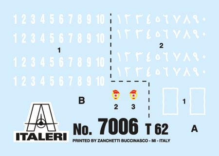 7006ИТТанк T-62 Russian Tank Italeri