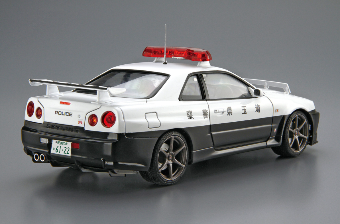06280 Nissan Skyline BNR34 GT-R Patrol Car '99 Aoshima