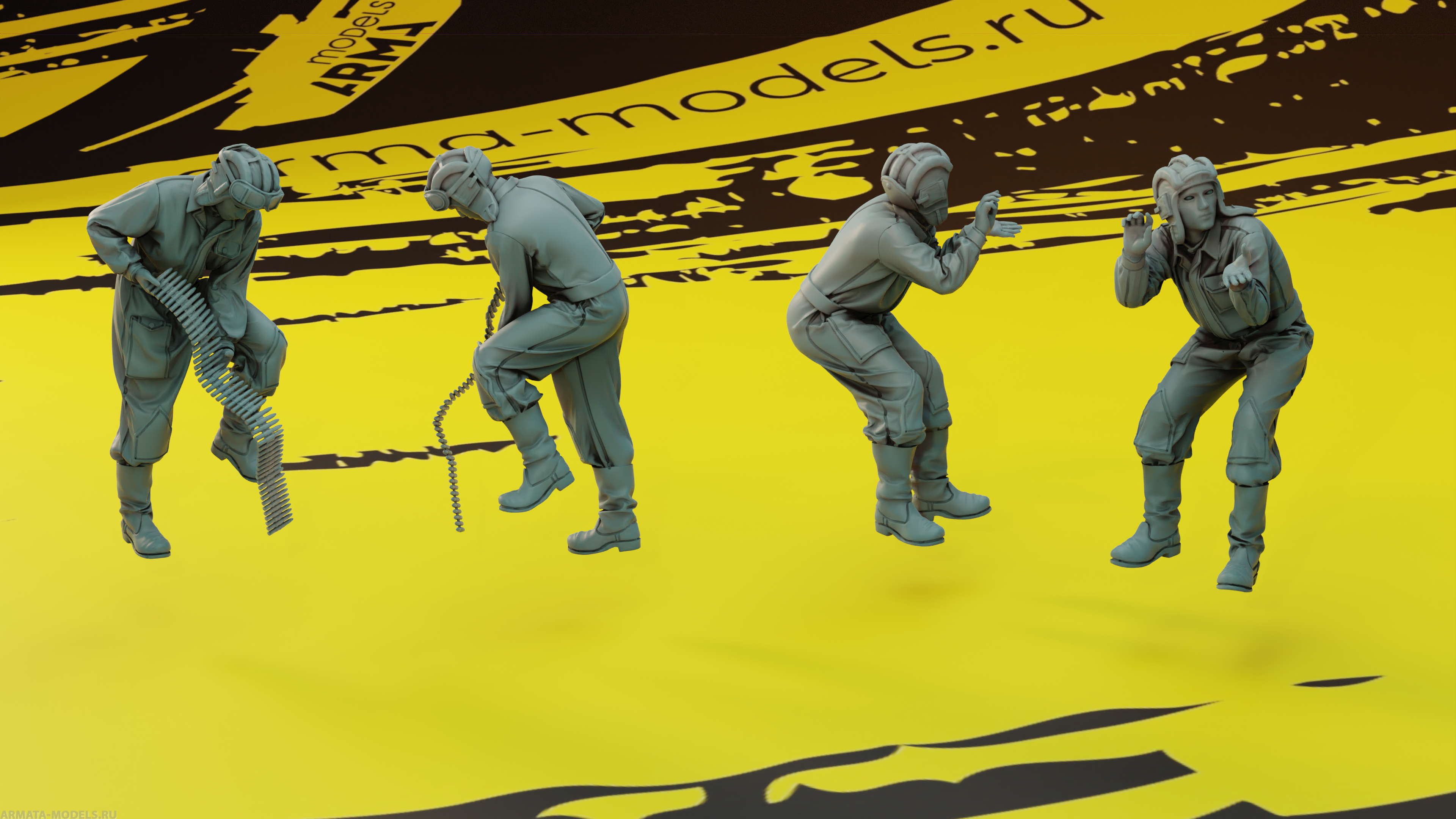 AM35214 Экипаж танка Т-60, Т-70, Т-80, Т-90 (2 фигуры). Arma Models