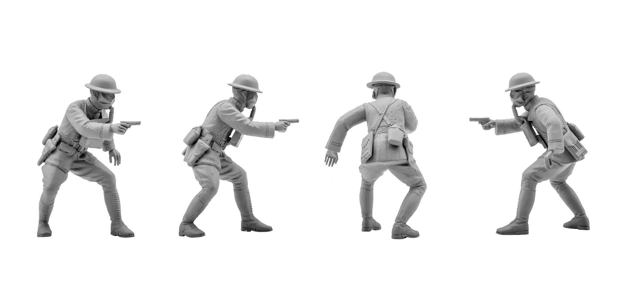 35704 Фигуры, Пехота США в противогазах (1918 г.) ICM