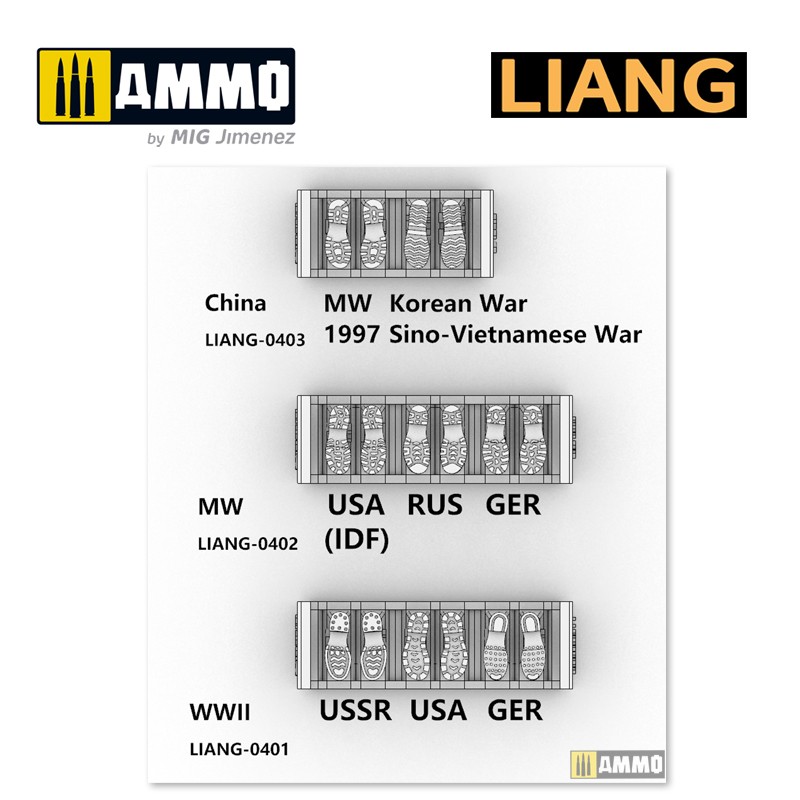 LIANG-0402 Набор штампов 3D-print Model Shoeprint Tools Modern War