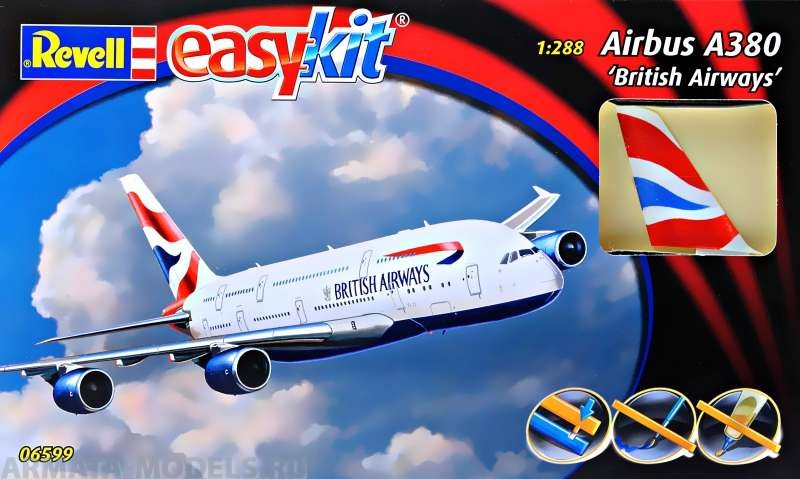 06599 Пассажирский Самолет Airbus A380 British airways Revell