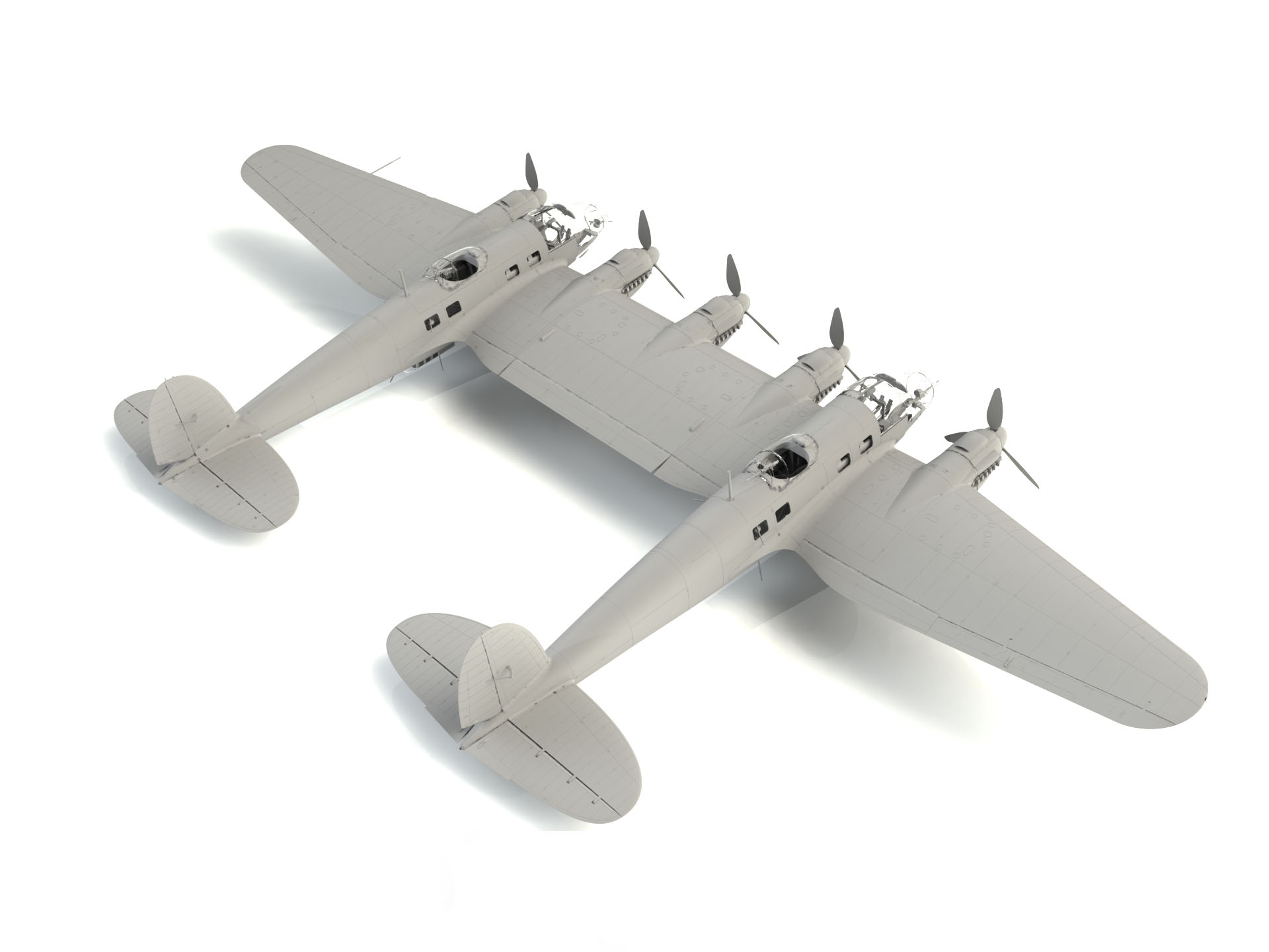 48260 He-111 Z1 Zwilling WWII German Glider Tug, Германский буксировщик планеров II МВ ICM