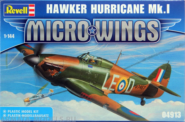 04913 Самолет Истребитель Хоукер Харрикейн, королевские ВВС Великобритании Revell