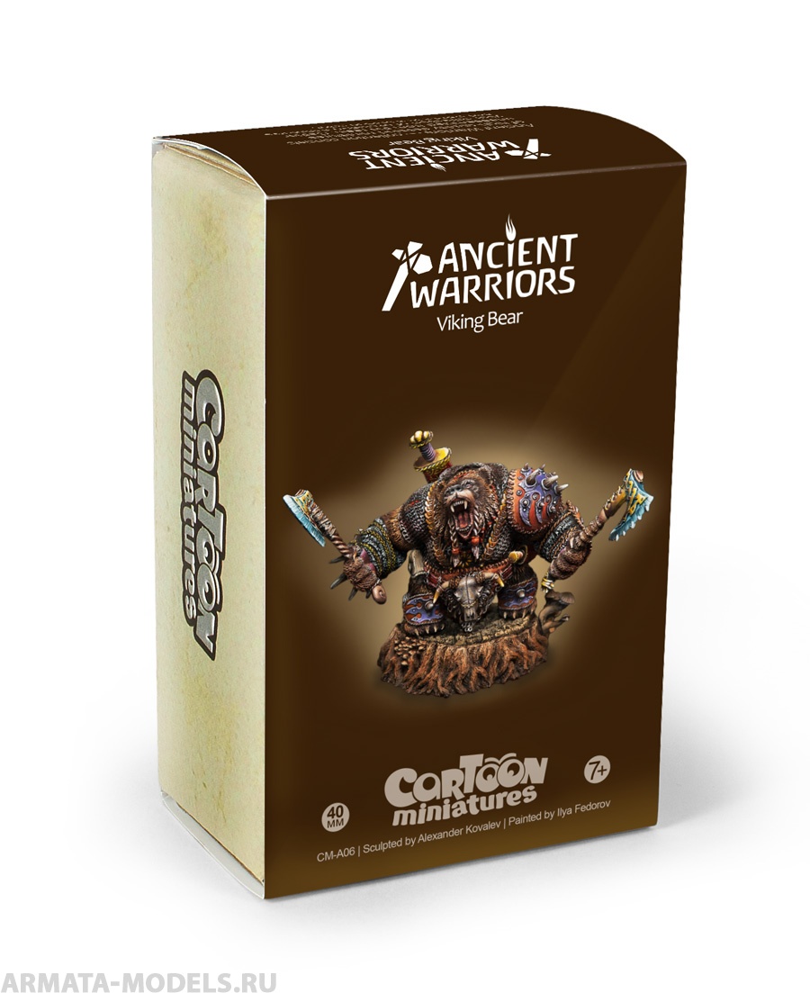 СM-A06 Декоративная фигурка из смолы Медведь Викинг (Viking Bear) ScaleBro