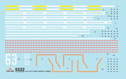5522ИТ Корабль Китти Хок Italeri
