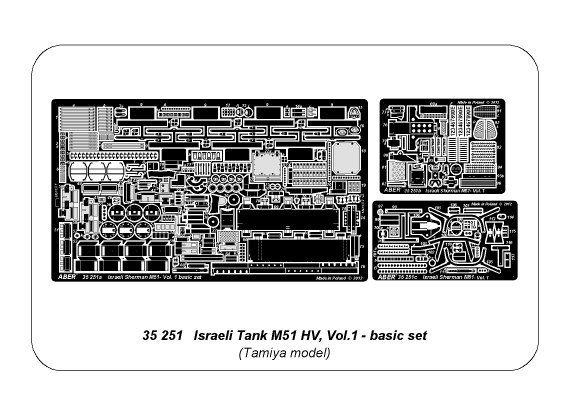 ABR-35-251  Дополнения для  Israeli Tank M51HV I Sherman – vol.1basic set для Tamiya 1/35