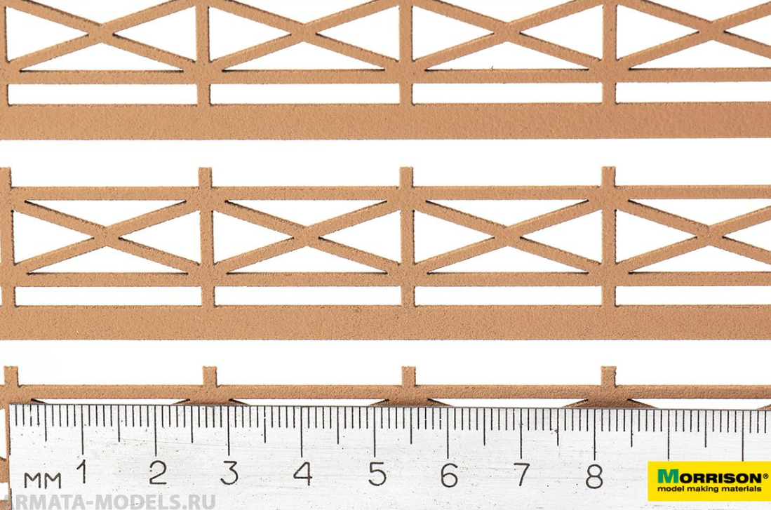 009zp023 Деревянное ограждение для макета. H=2см./L=78см.