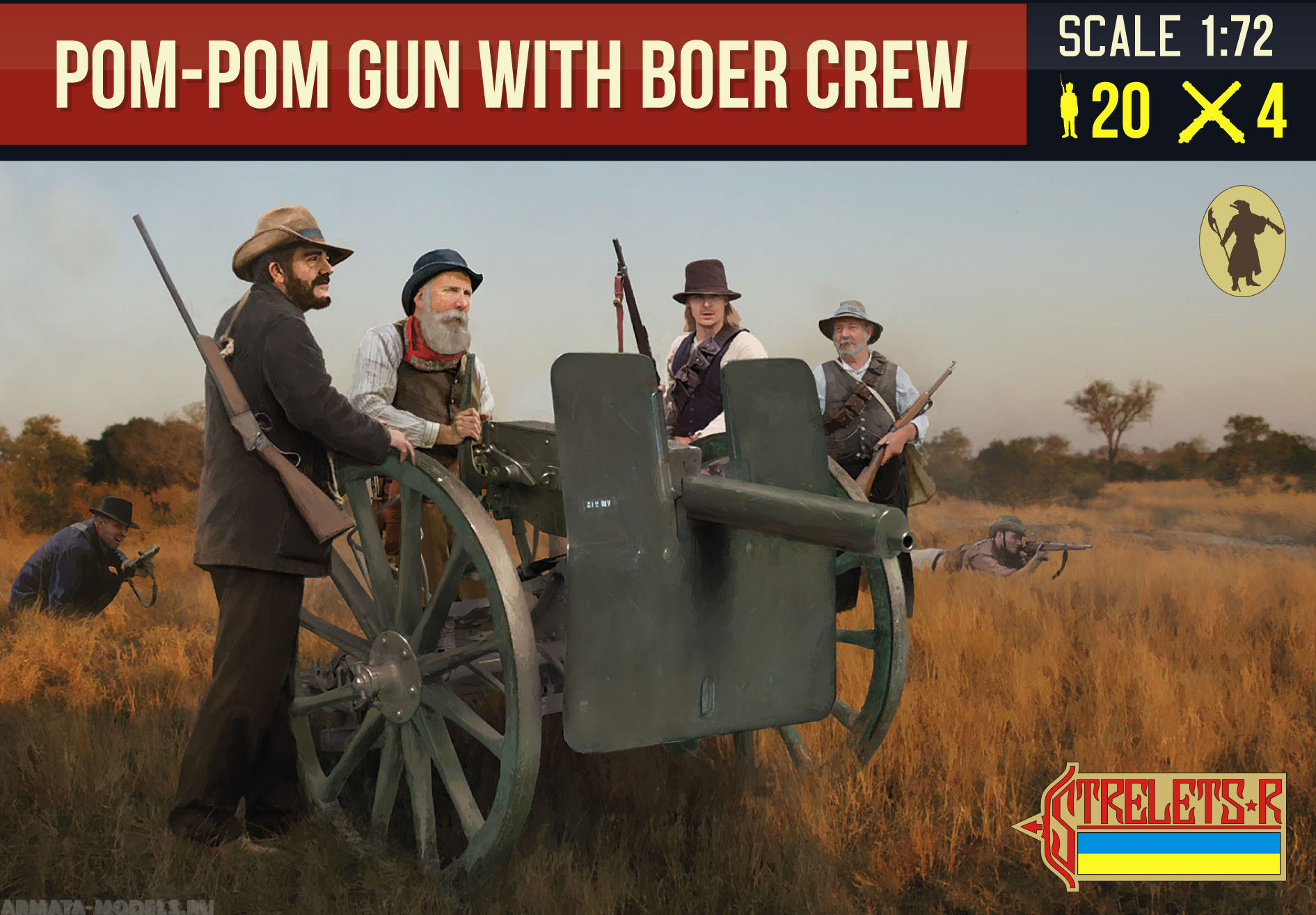 72188ST Фигуры Pom-Pom Gun with Boer Crew Strelets
