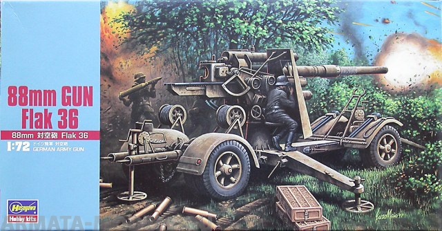 31138 Пушка 88мм GUN FLAK 36 MT38 Hasegawa