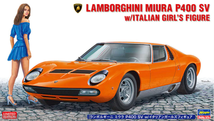 20423 Автомобиль Lamborghini Miura P400 SV w/Italian Girls Figure (HASEGAWA) 1/24 Hasegawa