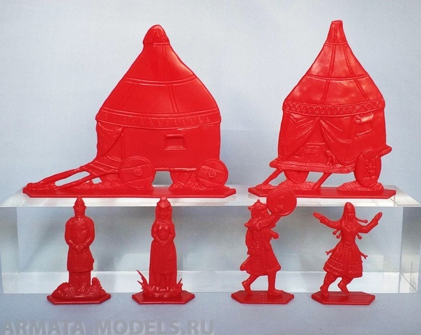 WAB008Red Набор фигур Половецкий стан (красный) Воины и Битвы