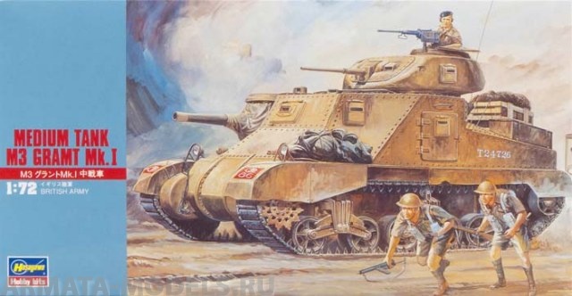 31105 Танк  MEDIUM TANK M3 GRANT Mk.I Hasegawa