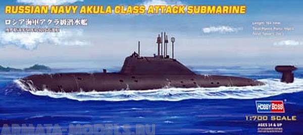 87005 Подводная лодка Russian Navy Akula Class  ATTACK SUBMARINE 1/700 Hobby Boss