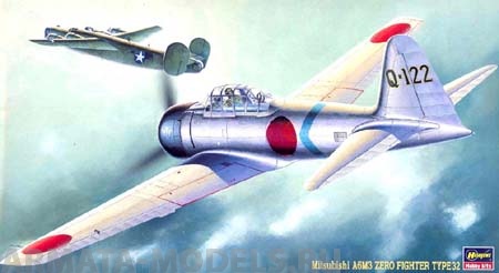 09118 Самолет Mitsubishi A6M3 ZERO JT18 Hasegawa