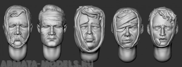 ARM356064 Головы раненых (с волосами) №2 ARMOR35