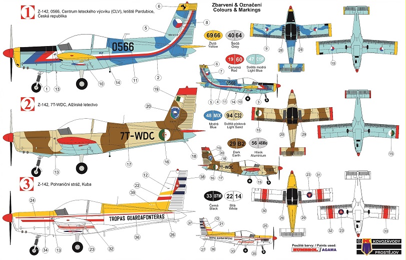 KPM0143 Zlin Z-142 military KP Models