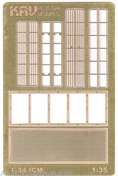 KAVPE35024 Базовый набор фототравления для танка Т-34 (35365, 35366, 35367, 35368)