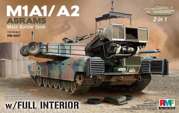 RM-5007 M1A1/A2 Abrams with Full Interior Rye Field Model (RFM)