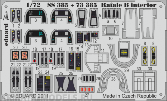 SS385 Фототравление Rafale B interior S.A. For Hobby Boss
