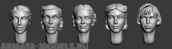 ARM356029 Женские головы (с волосами) №1 ARMOR35