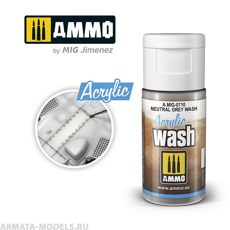 AMIG0710 Смывка акриловая ACRYLIC WASH Neutral Grey Wash