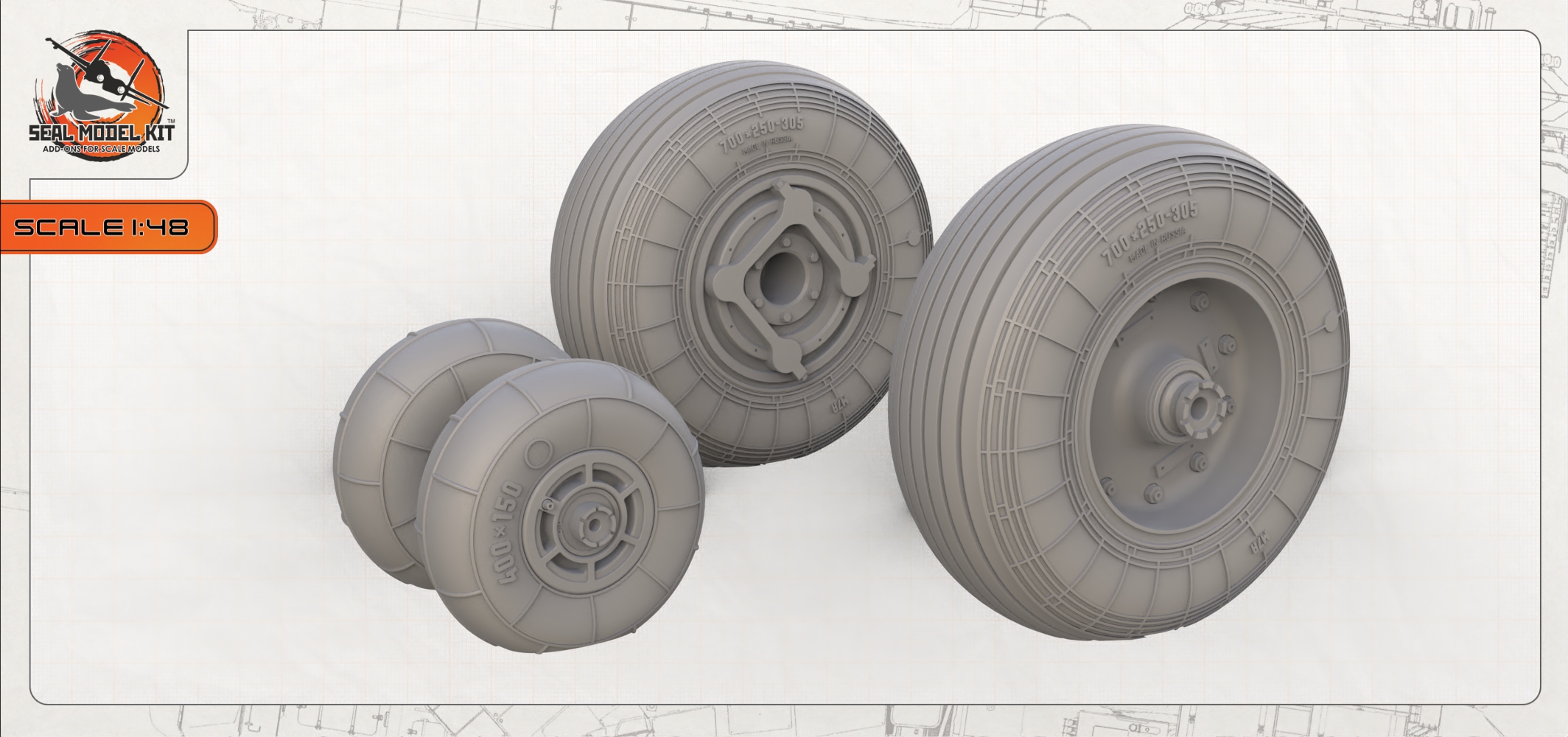 smk48070 колеса для Ка-52М под нагрузкой (Не для свободной продажи) Seal Model Kit