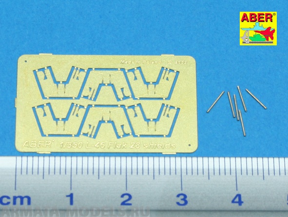 ABR-1:350-L-46  Дополнения для  Set of 6 pcs 4cm Flak 28 barrels with shields for German Navy для  1/350