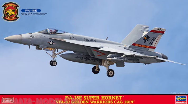 02417-Современный американский истребитель F/A-18E SUPER HORNET VFA-87 GOLDEN WARRIORS CAG 2019 Hasegawa