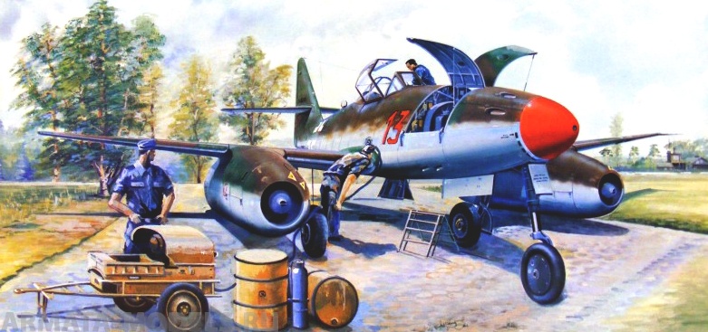 02261 Самолёт Ме. 262 А-1а с прозрачными элементами  Trumpeter