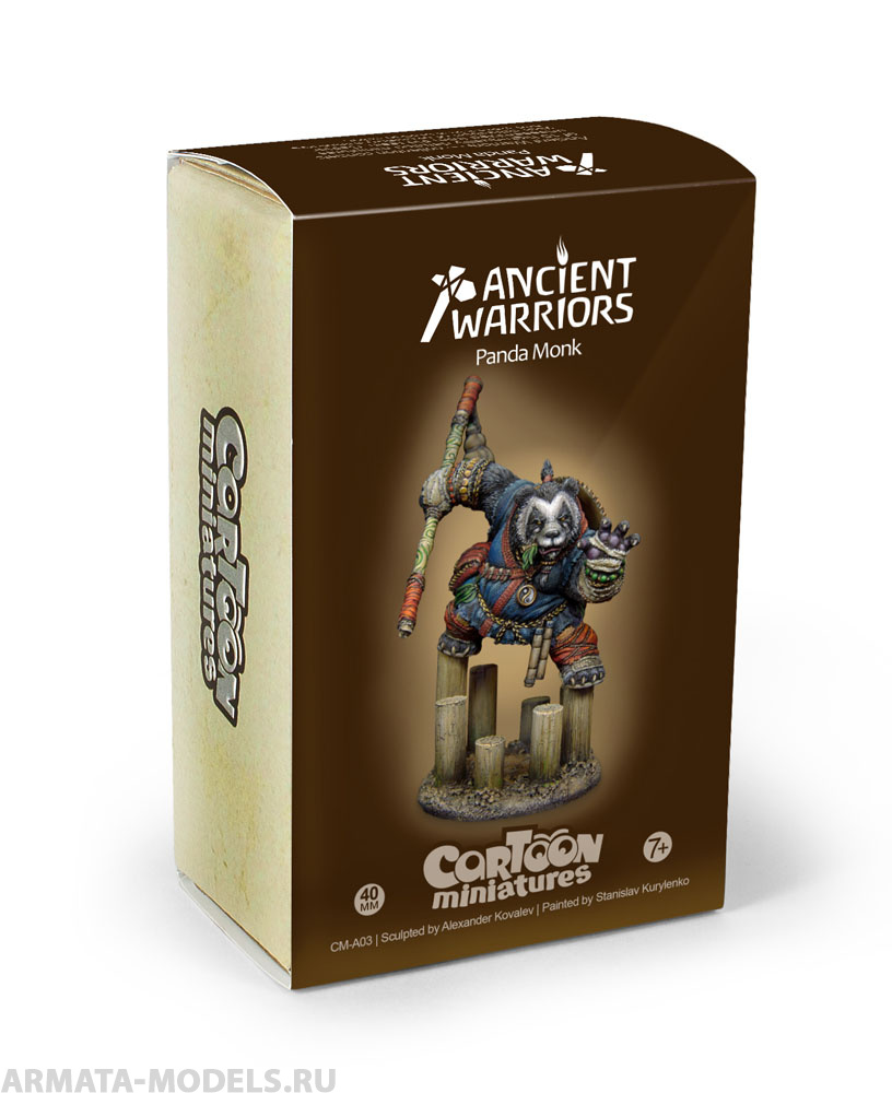 СM-A03 Декоративная фигурка из смолы Панда Монах (Panda Monk) ScaleBro