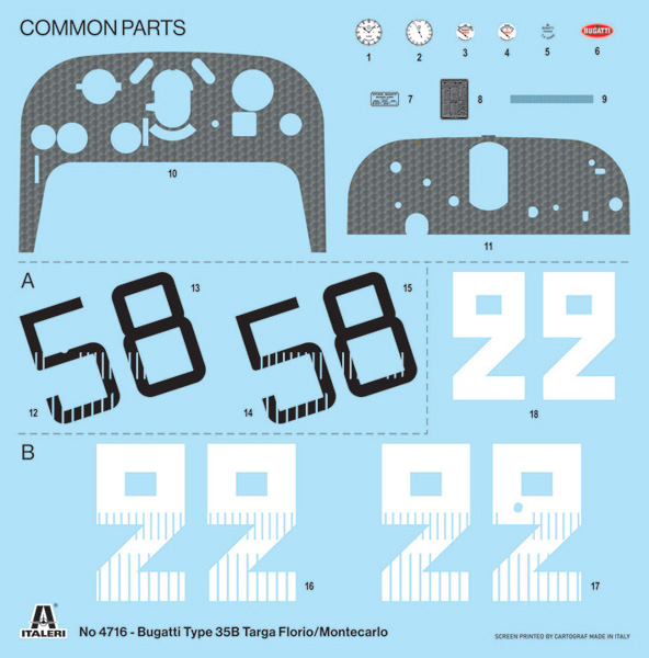 4716ИТ Автомобиль Bugatti TYPE 35B TARGA FLORIO 29 MONACO GP 30 Italeri